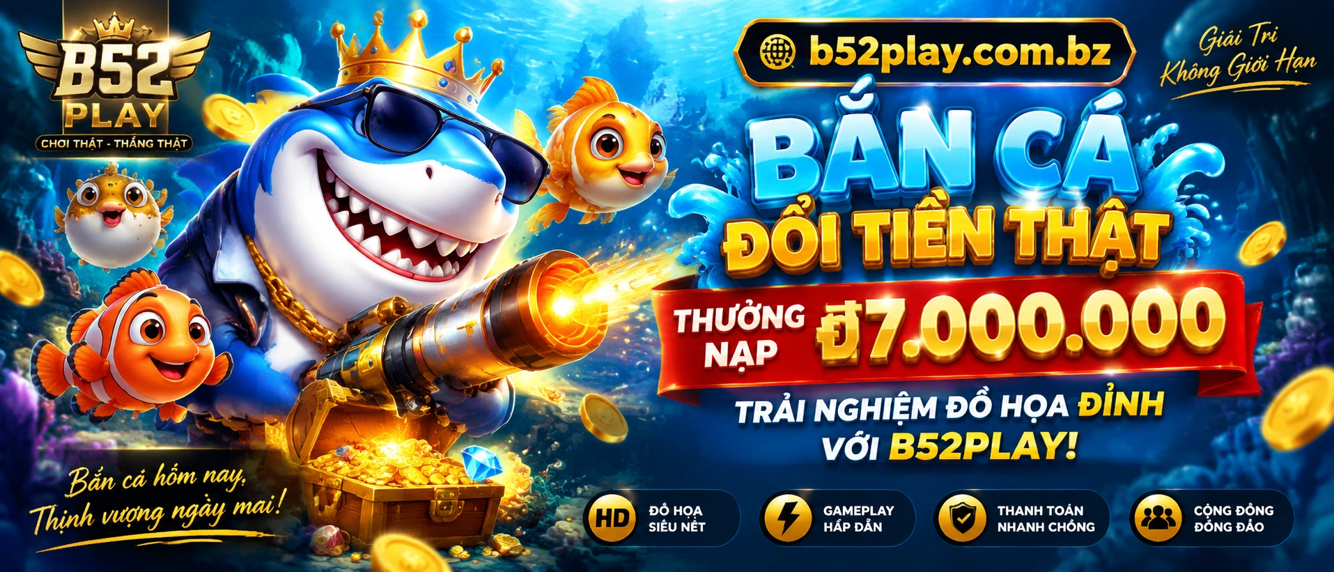 Giao diện mobile khu vực Bắn Cá trên b52play.com.bz